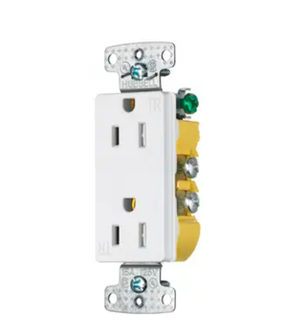 Hubbell 15A decorator duplex receptacle - SimplyRetrofits